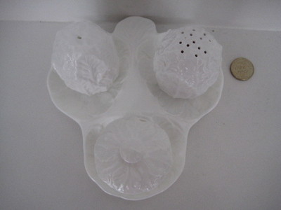WEDGWOOD COUNTRYWARE KRUZIFIX SALZ PFEFFER SENF WEISS ENGLISCH BONE CHINA COALPORT