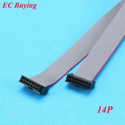 FC-14P, 14-Pin JTAG ISP AVR Download Cable, 2.54mm Pitch, 30CM, Connector, 28AWG