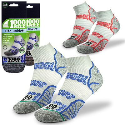 1000 Mile Lite Fußkettchen REPREVE Herren doppellagig blasenfrei Laufen Fitness Socken