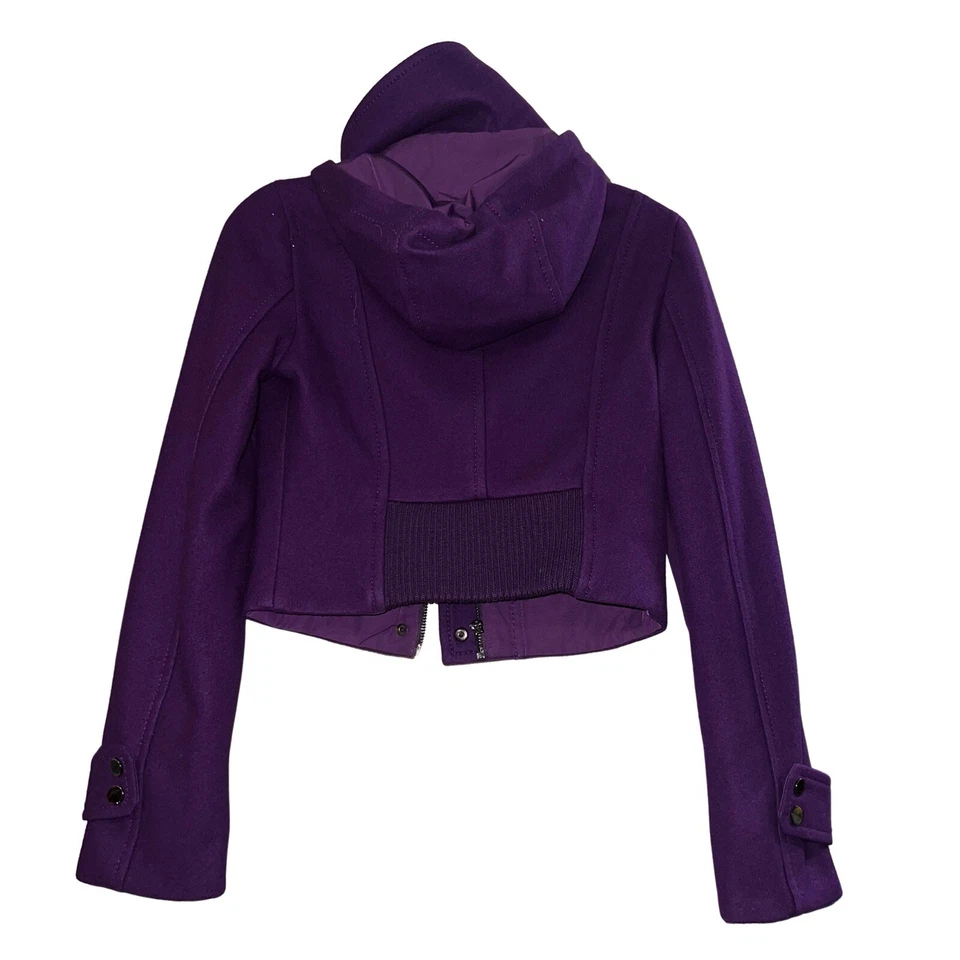 CHAQUETA MOTERA MUJER BCBG LANA MORADA TALLA XS Foto 4 de 4