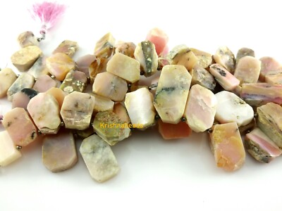 270Ct Natural Pink Opal Nugget 14x20-16x26mm Smooth Gemstone Beads 7''Inch