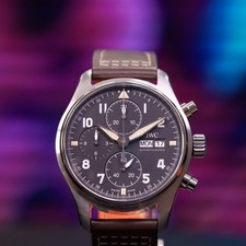 IWC Pilot Spitfire Chronograph Full Set Black Dial 2022 IW387903