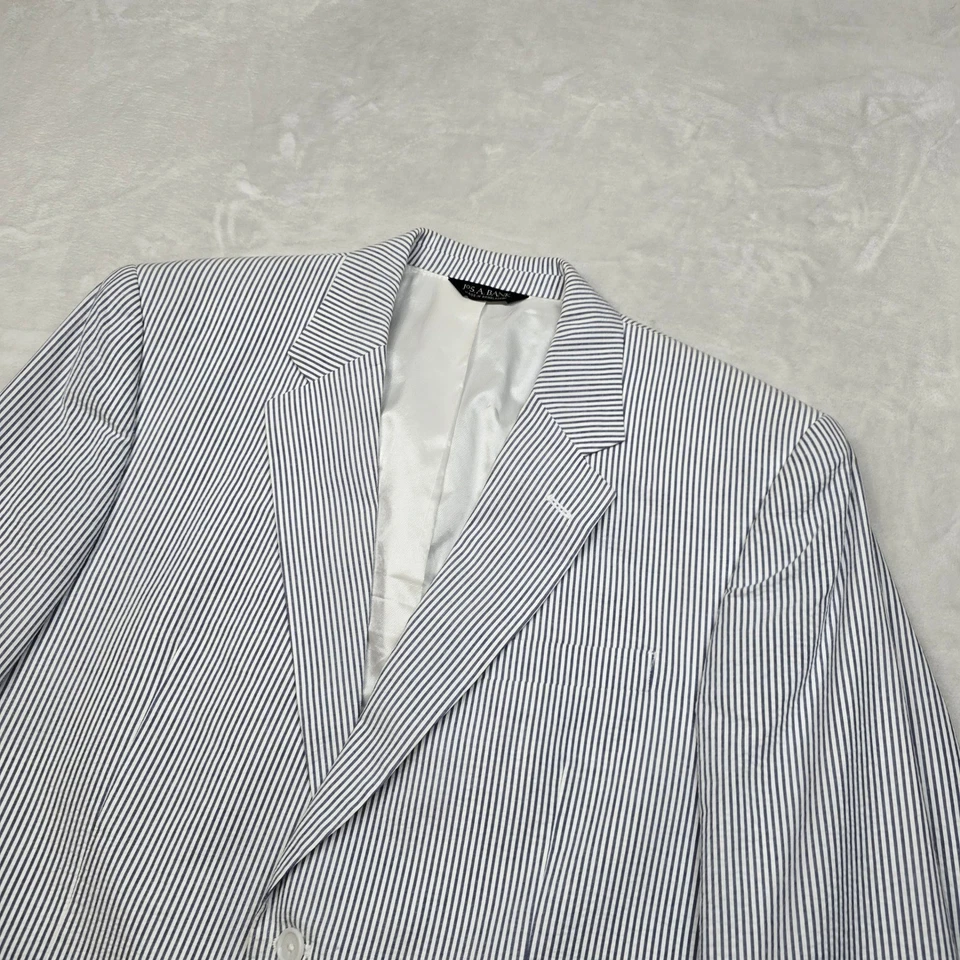 Abrigo Deportivo JoS A Bank Seersucker Para Hombres 44S 44 Azul Blanco Rayas Blazer Chaqueta Foto 4 de 4