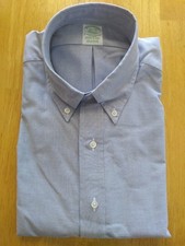 NWOT Brooks Brothers Blue Supima Cotton Button Down 16.5-32 Milano MSRP 140