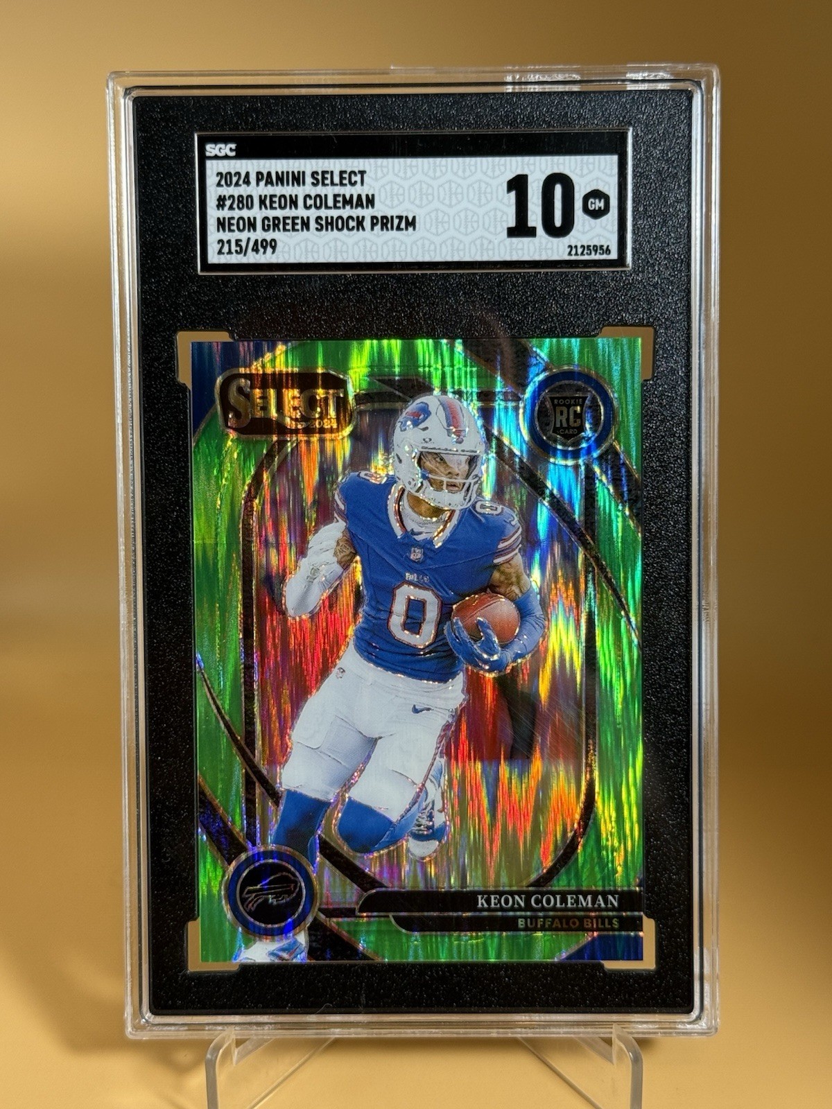 2024 Panini Select Club Level Keon Coleman #280 Neon Green Shock Prizm /499 (RC)