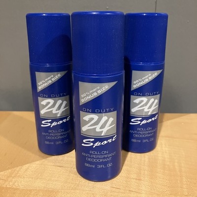 Lot Of 3 Avon OnDuty 24 Sport Roll-on Anti-perspirant Deodorant 3 Fl Oz  1996