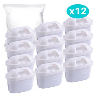 12 FilWas Kartuschen geeignet für BRITA Marella/Flow/Aluna/Style Tischwasserfilt