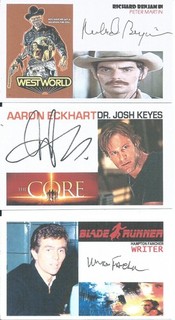 SCI FI FUTURE SIGNED CARDS: R. BENJAMIN ECKHART CORE & H FANCHER BLADE RUNNER