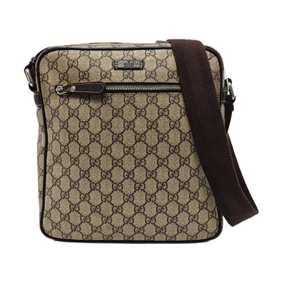 GUCCI GG Supreme Crossbody bags Leather Brown Free Shipping | Duties Paid