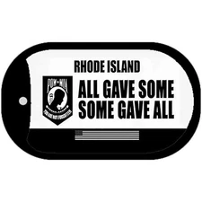 Rhode Island POW MIA Some Gave All Novelty Metal Dog Tag Necklace 2" x 1"