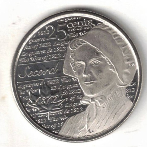 2013 Canadian Brilliant Uncirculated QEII & Secord 25 Cent Coin!
