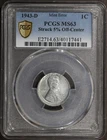 1943-D (MS63) Mint Error Lincoln Steel Cent 1C PCGS - Struck 5% Off Center