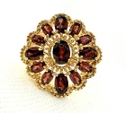 VTG Ross-Simons 925 Sterling Silver Red Garnet Ring Sz 7.25