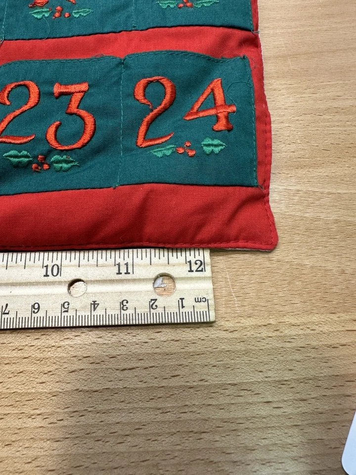 Pockets of Learning Christmas Tree Soft Cloth Felt Advent Calendar Vintage 1990s - Image 4 of 4