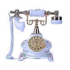 Rotary Dial Telephone Retro Old Fashioned Landline Phones with Classic Metal