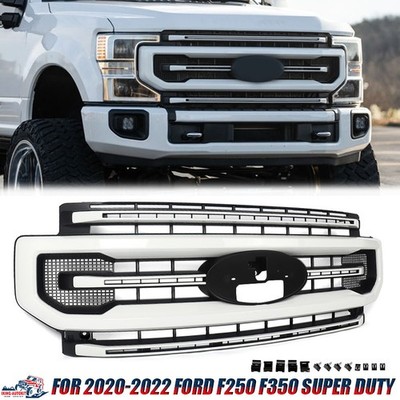 Star White Metallic For 2020-2022 Ford F250 F350 Super Duty Front Bumper Grille