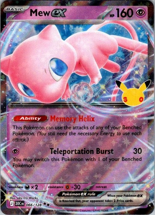 Pokémon TCG Pokémon Mew Ex Mew Double Rare Holo 30th celebration 