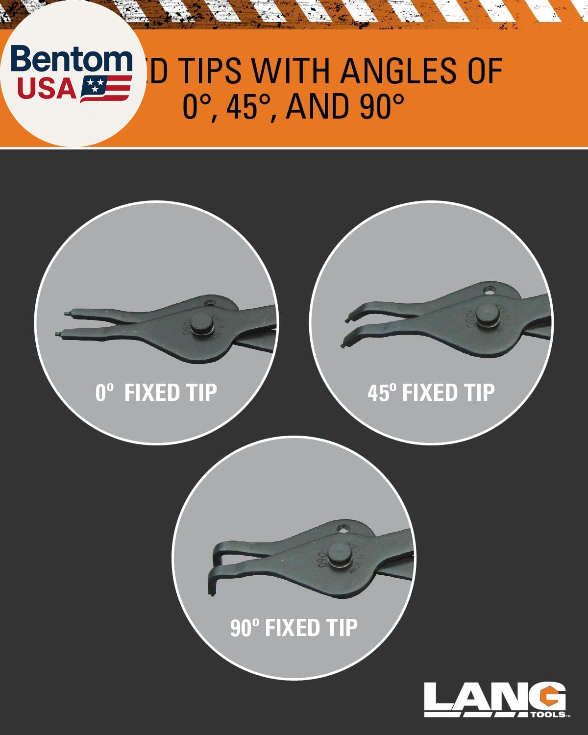 (3495) 12-Piece Fixed Tip Combination Internal/External Snap Ring Pliers Set