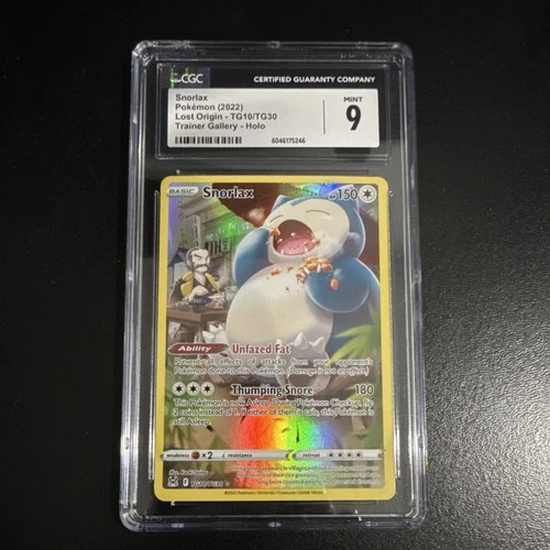 Pokémon Snorlax Ultra Rare Holo CGC 9 Swsh11: Lost Origin TG10/TG30 Basic 150 HP