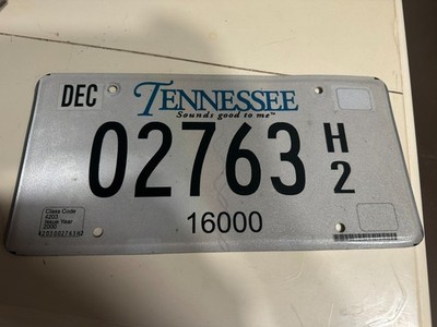 2000 Issue Tennessee Sounds good to me License Plate Commercial  16000 