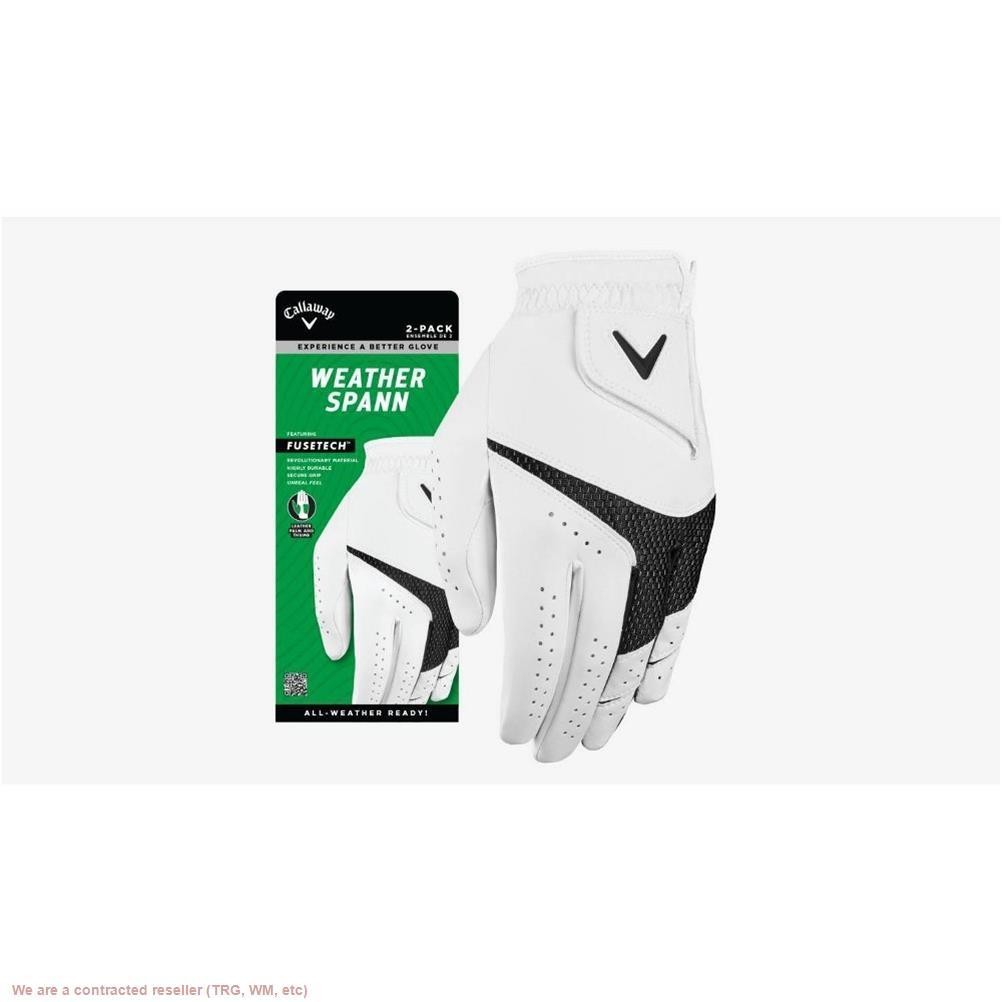 Weather Spann 2023 Golf Gloves 2-Pack, White, XL, LH - Callaway