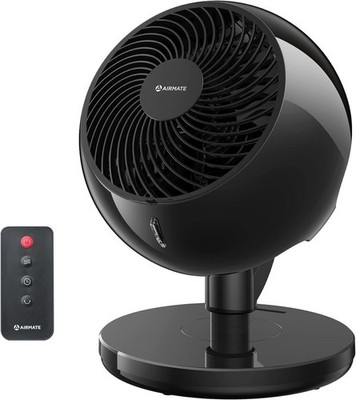 AIRMATE Large Circulator Fan 10 Speeds 12inch with Remote and Timer Black