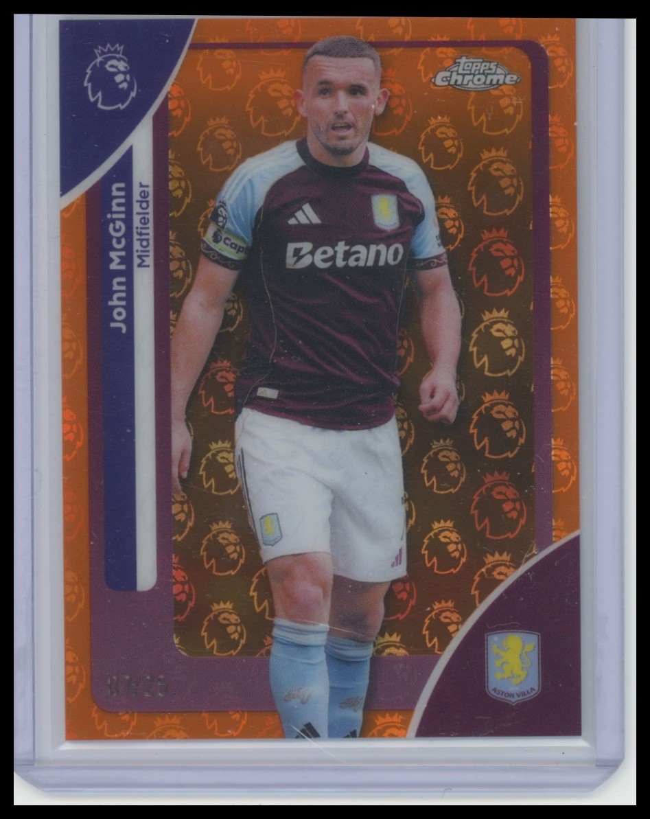 John McGinn Orange LogoFractor #/25 2025-26 Topps Chrome Logofractor EPL #26