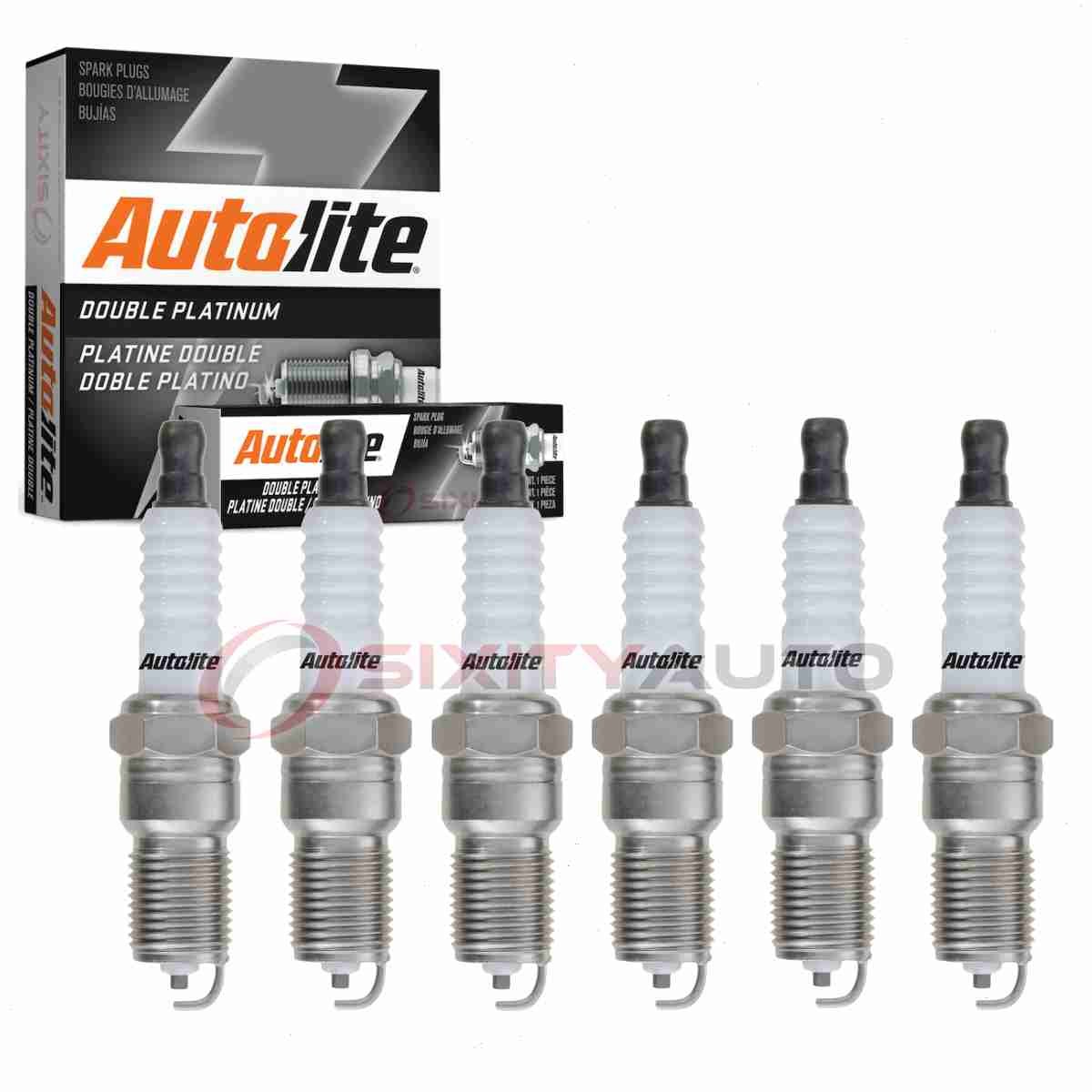 6 pc Autolite Double Platinum Spark Plugs for 1987-1991 Pontiac Tempest 2.8L hb