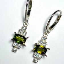 Natural Titanite Sphene Silver /Gold / Platinum dangling earrings drop