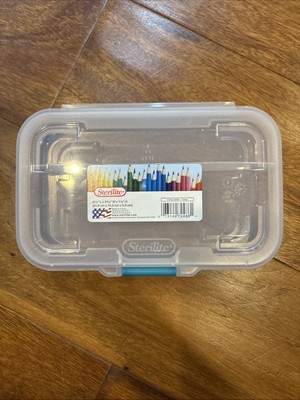 3 Sterilite  Small Plastic Divided Pencil or Craft Box 8.5 x 5 5/8 x 1.5 New