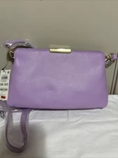 Macy's On 34th Reddell soft faux-leather small crossbody bag clutch - Lilac $79