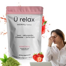 U Relax Calming Tonic Flavored Drink Powder Relaxing Beverage Mix, 15 Packs