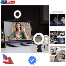 Clip-On Ring Light with Adjustable Brightness for Video Conferencing & Streaming