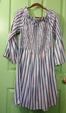 Light Weight Dress Speed Control Women's Size 2xl Blue White PinkStripe B3-068