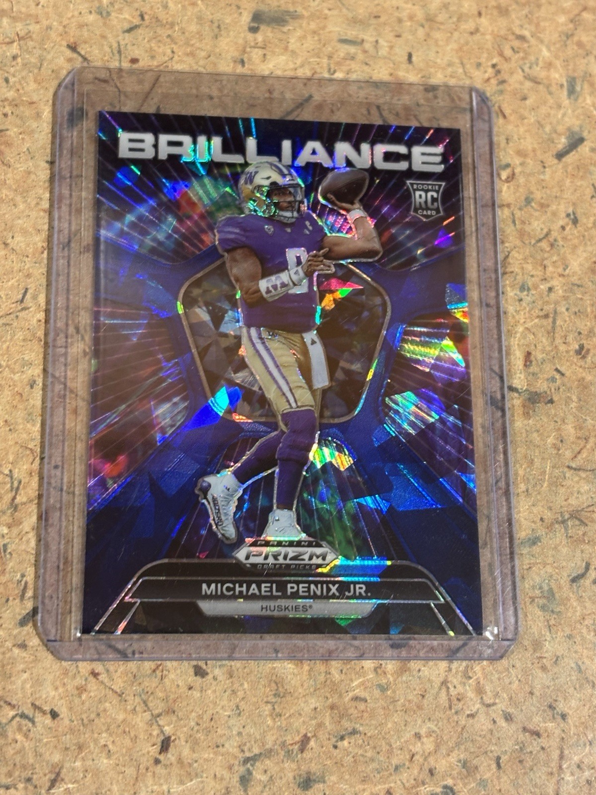 2024 Panini Prizm Draft Picks Brilliance Michael Penix Jr Blue Ice Prizm /99 RC