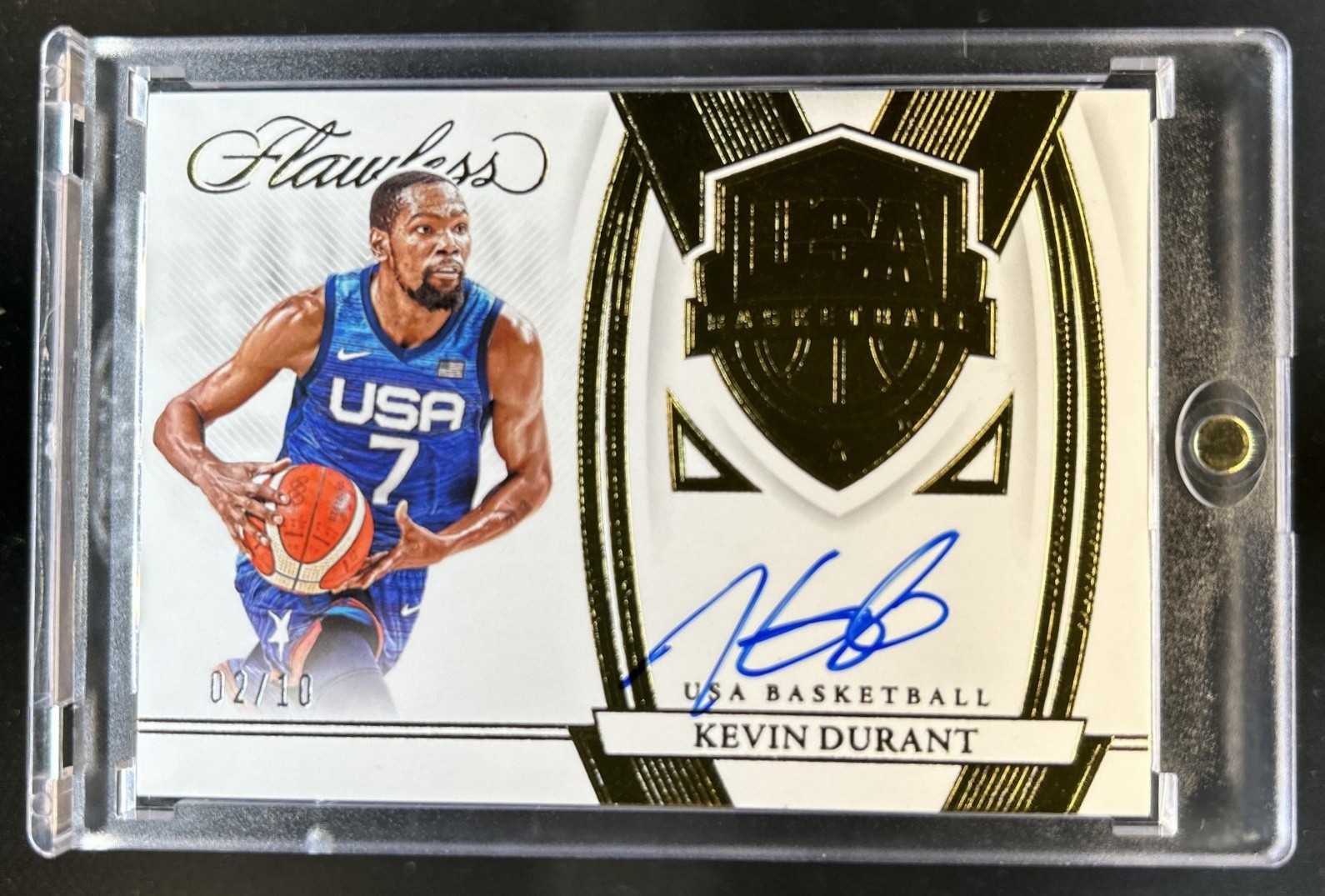 2022-23 Flawless Kevin Durant 2021 22 Flawless: USA Basketball Gold Auto #/10 view 1