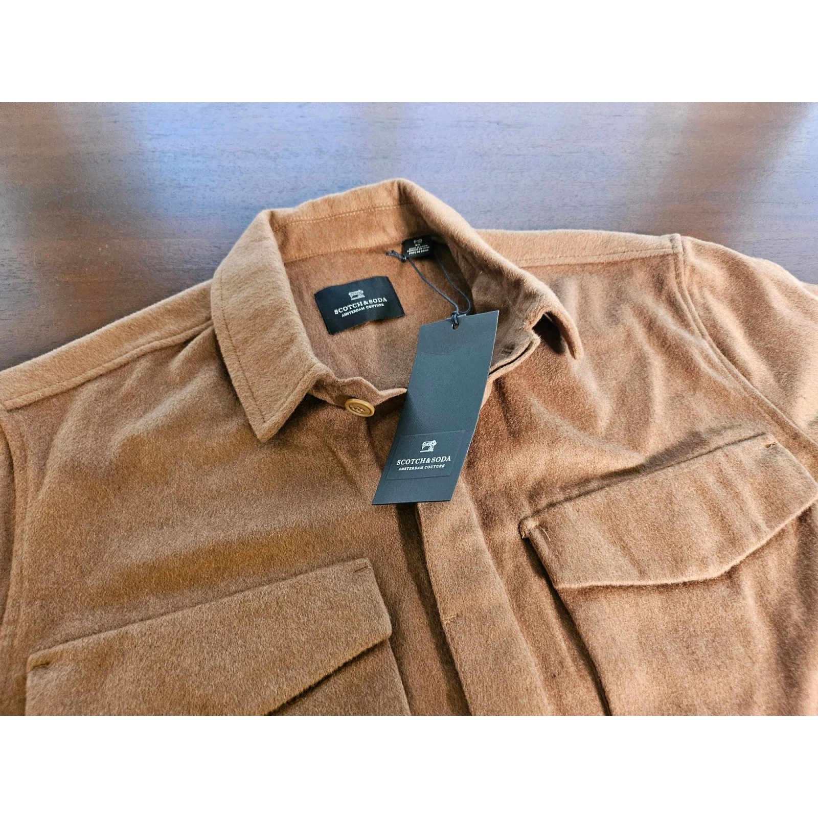 Scotch & Soda Shirt Jacket Mens XL Brown Wool Blend Overshirt 158432 - product detail image 1