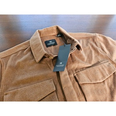 Scotch & Soda Shirt Jacket Mens XL Brown Wool Blend Overshirt 158432