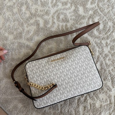 Michael Kors Jet Set Large Crossbody Purse - Vanilla