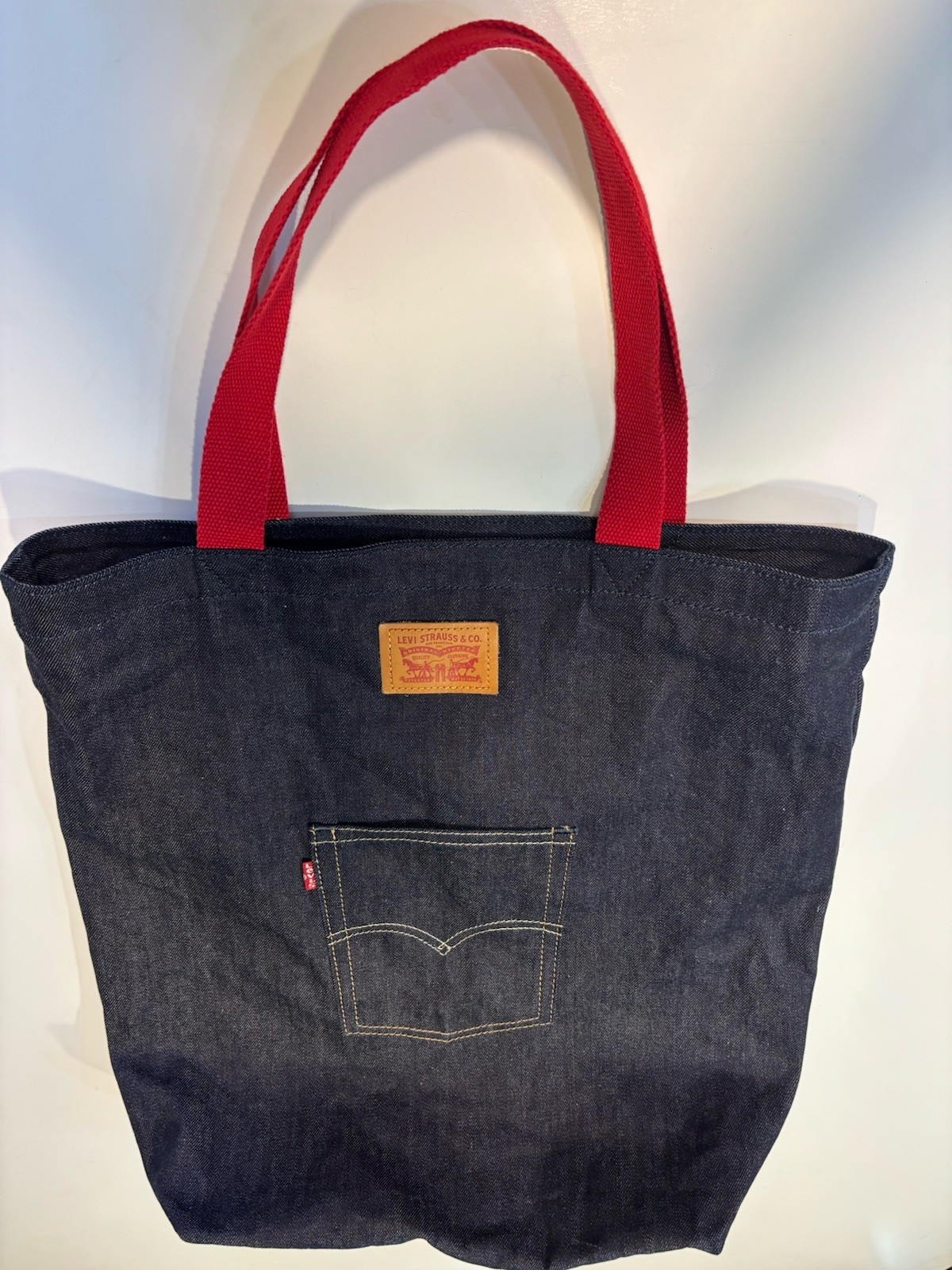 Levi's Jeans Back Pocket Dark Blue Denim TOTE BAG PURSE HANDBAG CUTE RARE! NWOT