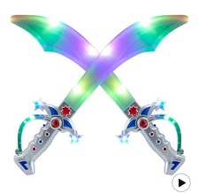 Set of 2 LED Glowing Shark Swords Flashing Multi-Color Shark Sword Toy