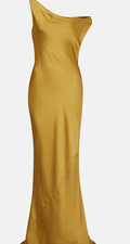 NWT Norma Kamali Maria asymmetric crêpe satin gown Size xs MSTP 455