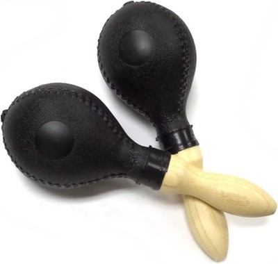Performance Plus LP288 Latin Rhythm Black Maracas with Hard Rock Wood Handles