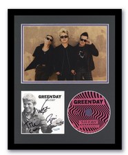 GREEN DAY SIGNED AUTOGRAPH FRAMED 11x14 FRAMED DISPLAY ACOA CD MATTE PUNK ROCK