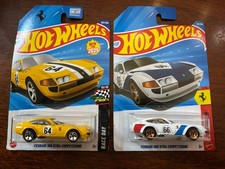 Hot Wheels Ferrari 365 GTB4 Competizione Set White / Yellow FREE SHIPPING