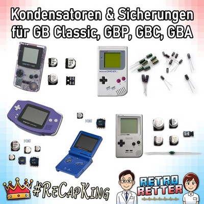 GAME BOY Kondensatoren & Sicherungen Set - Classic, DMG, GBP, GBC, GBA, GBA SP