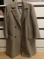 CINQUE Wollmantel Grau Doppelreihig Stoff aus Italien Gebraucht