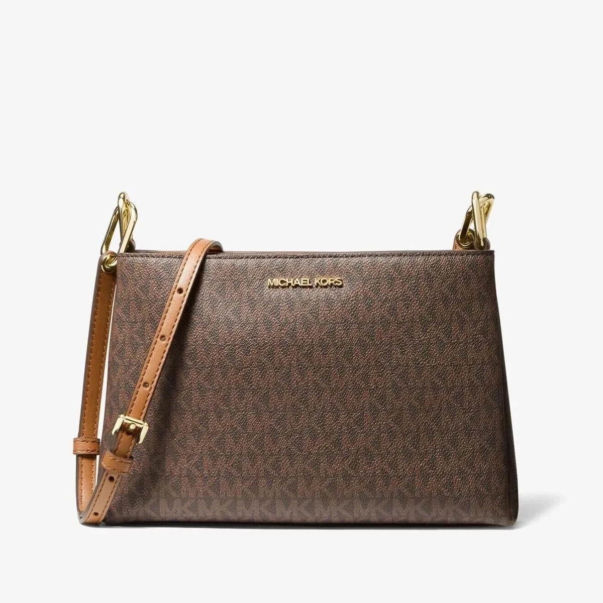 ⭐︎⭐︎⭐︎ Michael Kors Trisha Medium Triple Compartment Leather Shoulder