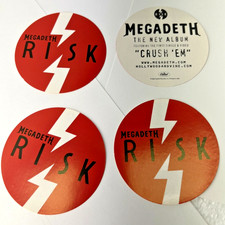 MEGADETH RISK 1999 CAPITOL RECORDS STICKERS 4 STICKERS DECAL NEW  ORIGINAL