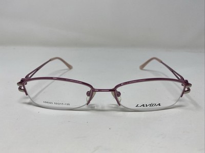 LAVIDA AB8323 C4 53-17-135 Hot Pink Metal Half Rim Eyeglasses Frame 2943